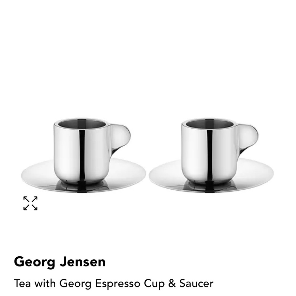 Georg Jensen's tea cup and saucer a set 

3 x 2.3"
Imported